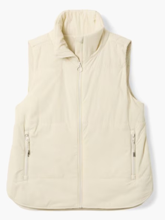 Vuori Jackets & Blazers - Vuori Cream/white Insulated Vest with Stand Collar
